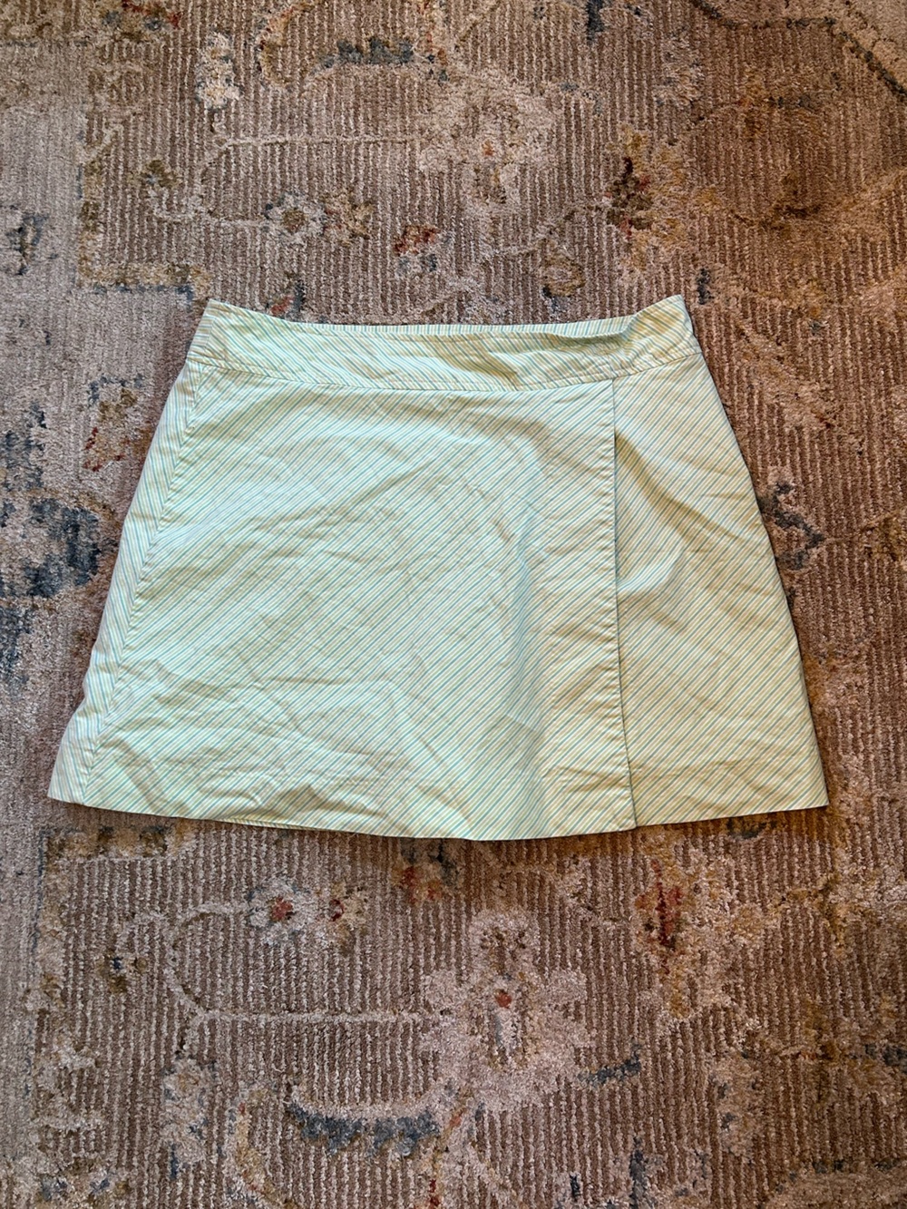 Sonoma Mint Green Diagonal Stripe Mini Skirt